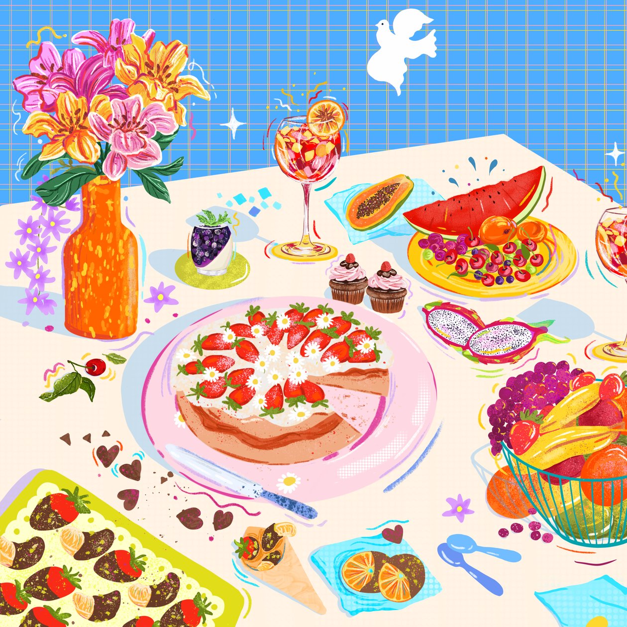 Zoete genoegens, 2025 (digitaal) door Leona Tsiara