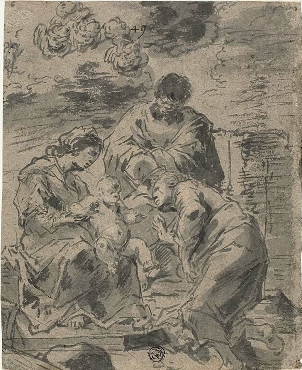 Het mystieke huwelijk van de heilige Catharina door Leonard Bramer