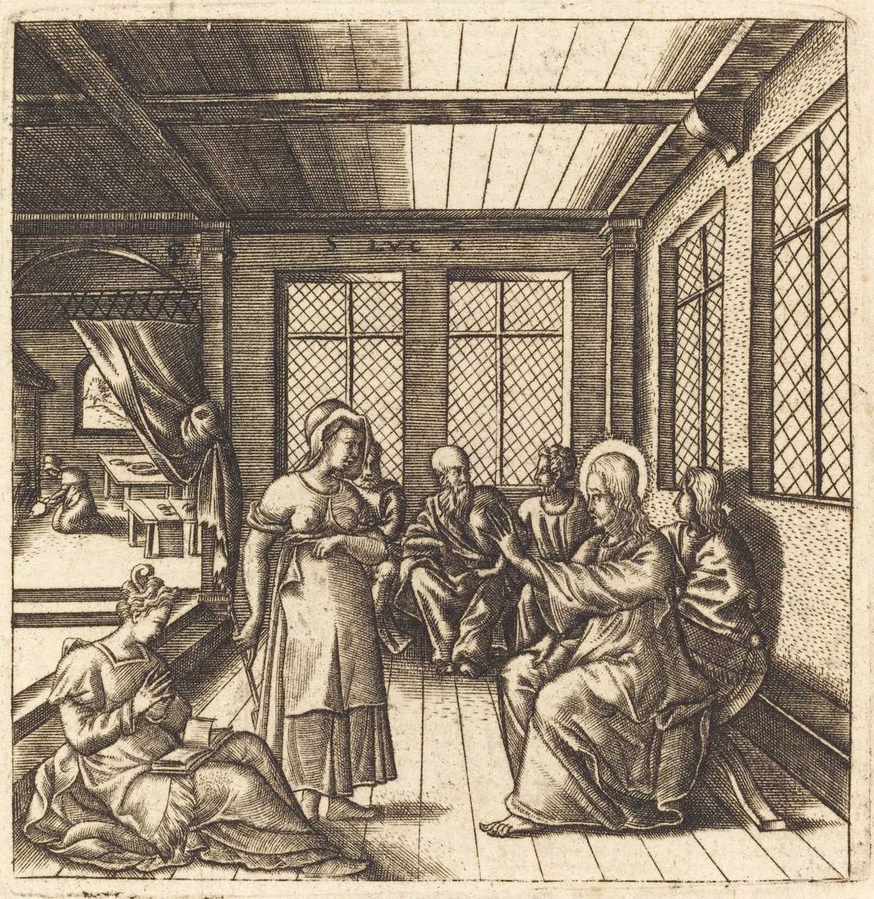 Christus in het Huis van Maria en Martha door Leonard Gaultier