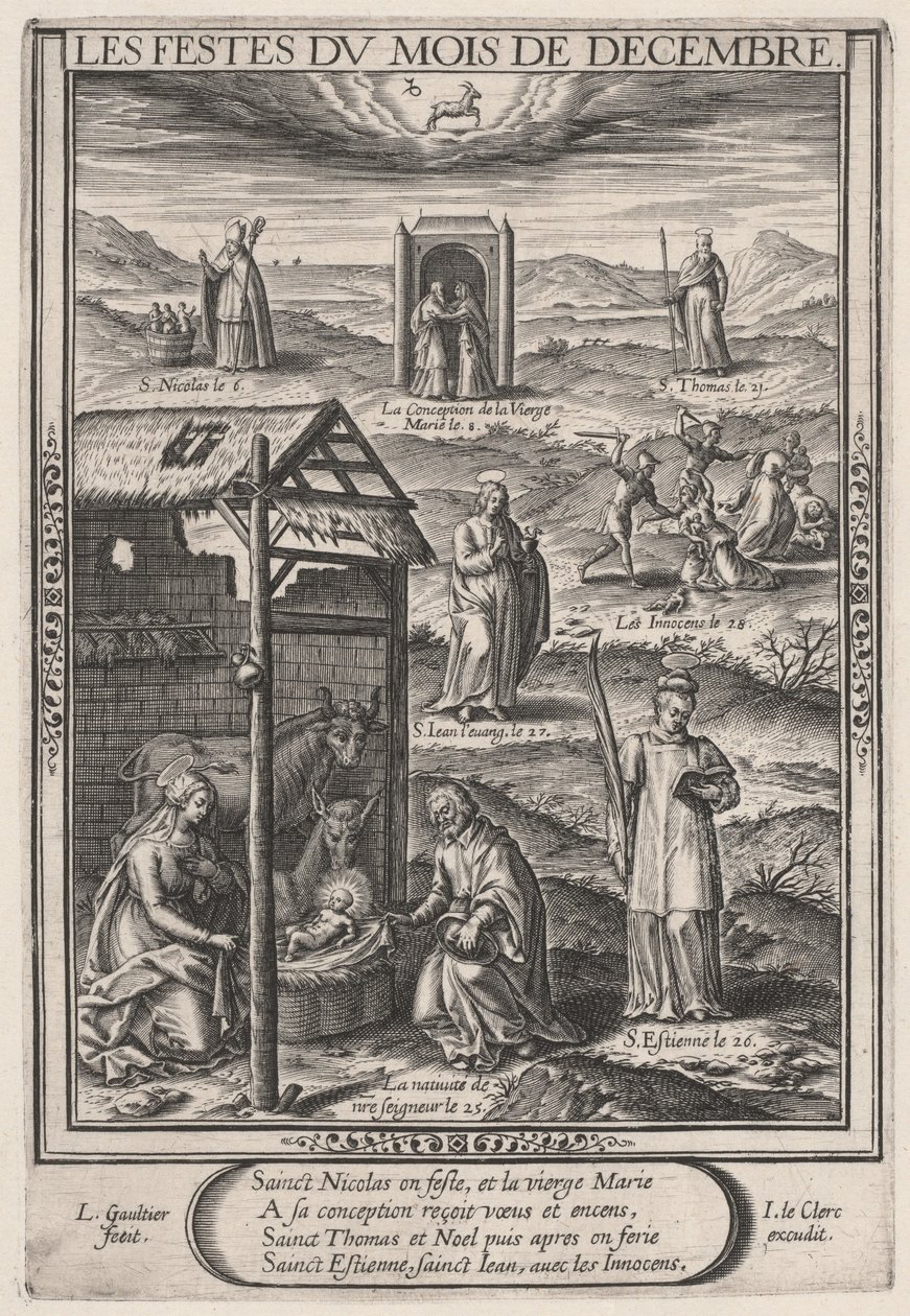 De feesten van de maand december (december: de geboorte) door Leonard Gaultier