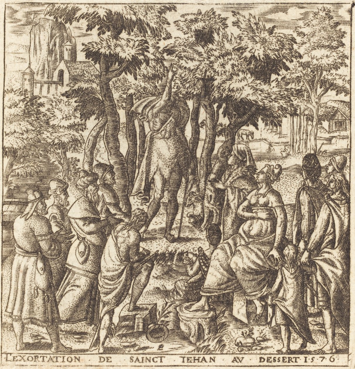 De prediking van Johannes de Doper in de wildernis door Leonard Gaultier