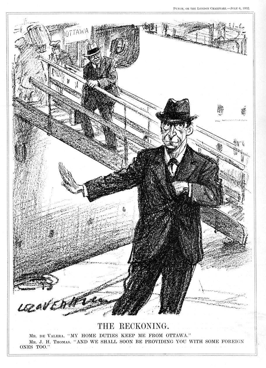 Eamon De Valera weigert de kans om de Ottawa-conferentie bij te wonen door Leonard Raven Hill