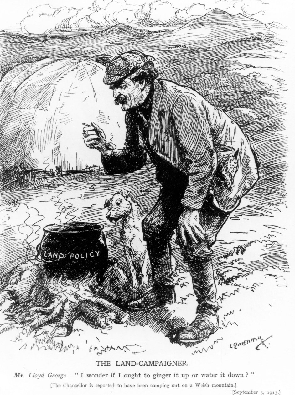 De land-campaigner, 1913 door Leonard Raven Hill