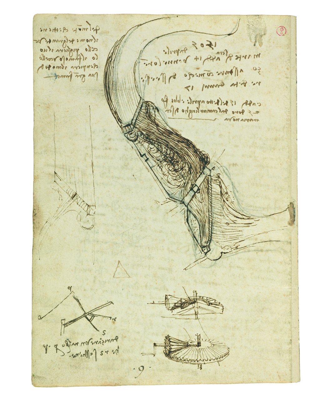 Codex over de vlucht van vogels, Folio 18 verso door Leonardo da Vinci