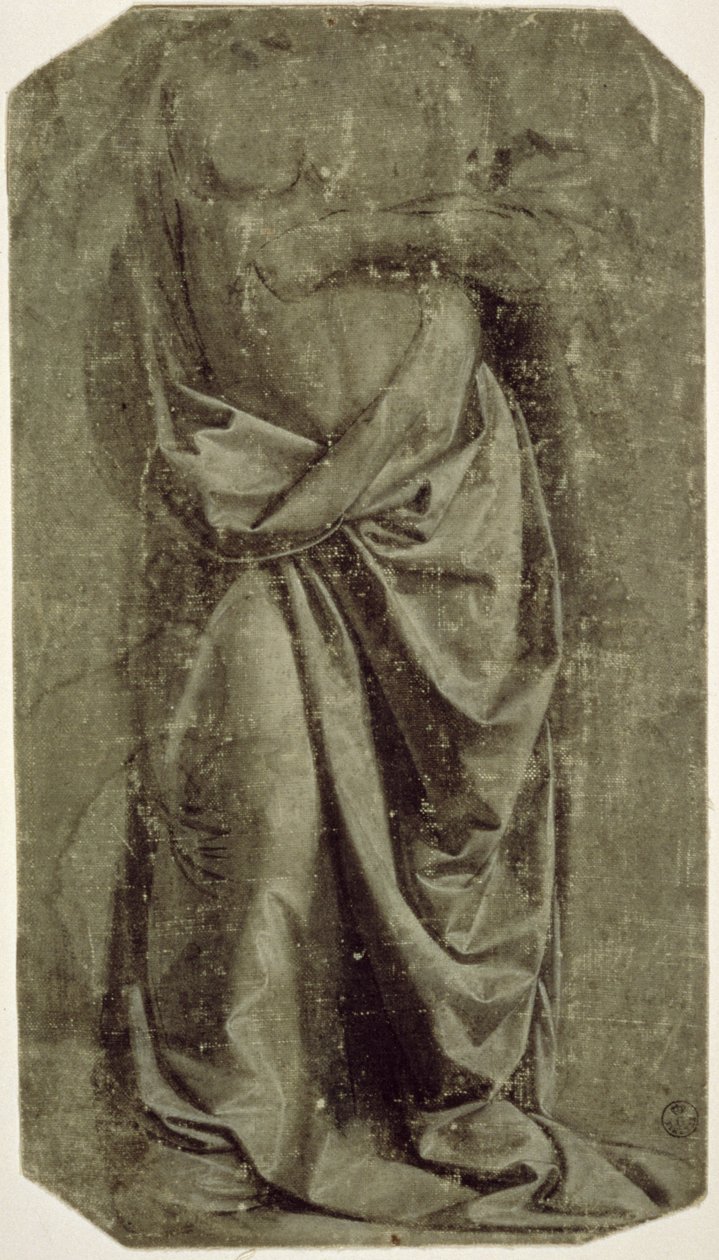 Draperiestudie voor een staande figuur gezien van voren, ca. 1478-80 door Leonardo da Vinci