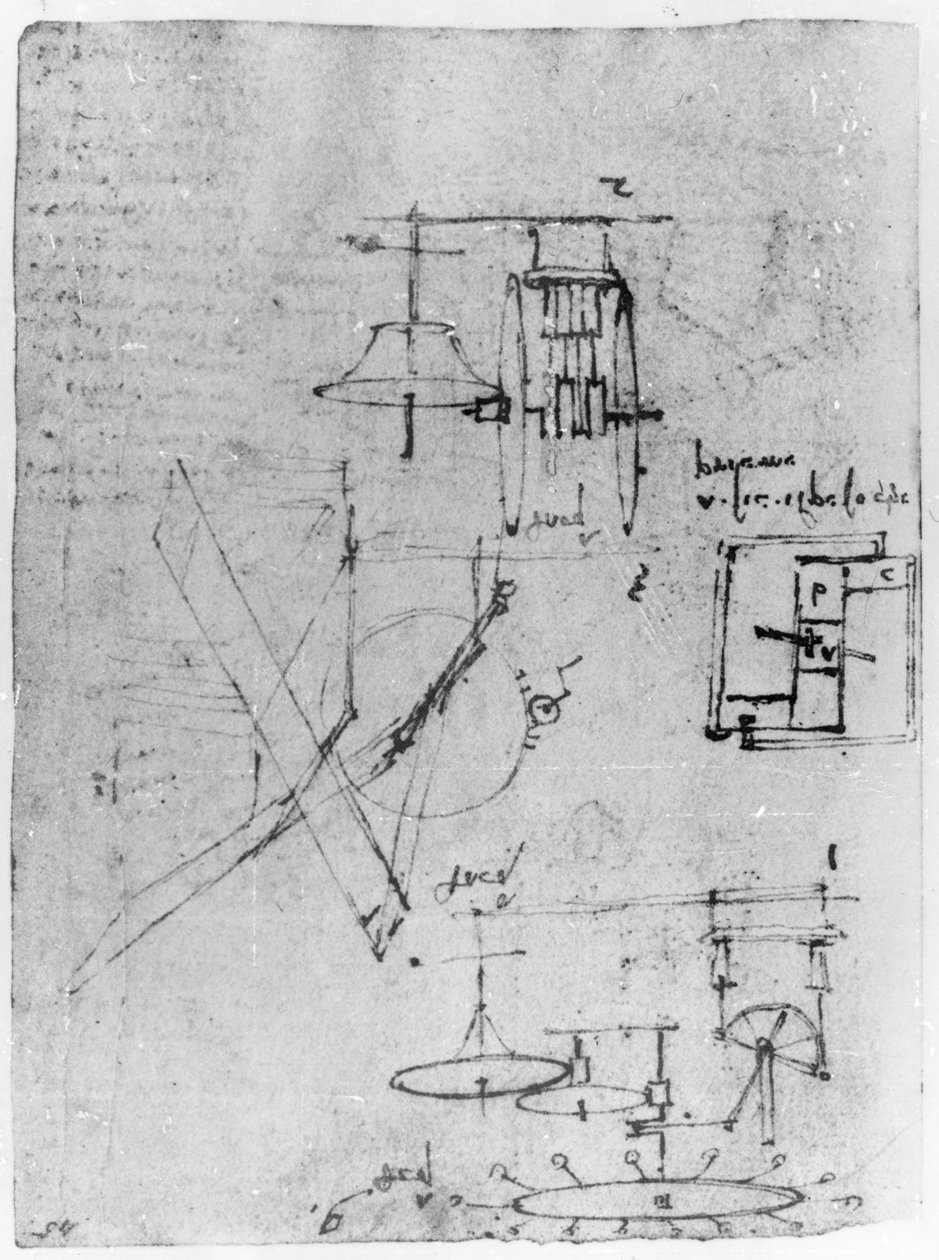 Fol. 45r, uit de Codex Forster III, 1480s-1494 door Leonardo da Vinci
