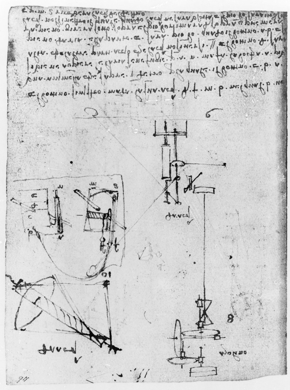 Fol. 46v, uit de Codex Forster III, 1480s-1494 door Leonardo da Vinci