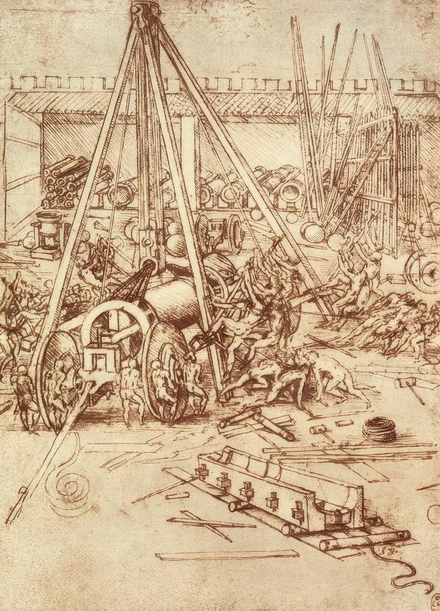 Kanongieterij door Leonardo da Vinci