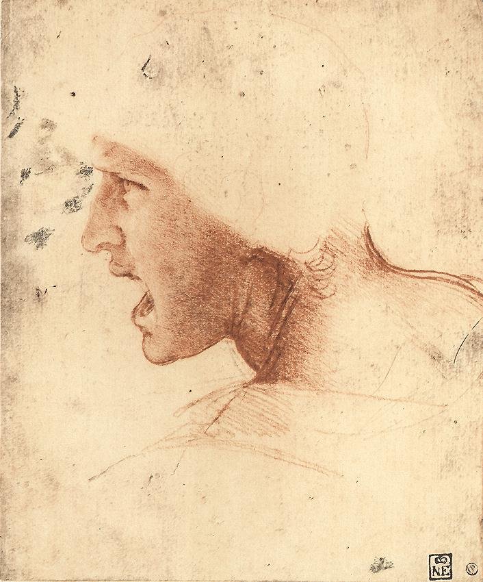 Hoofd van een Krijger door Leonardo da Vinci