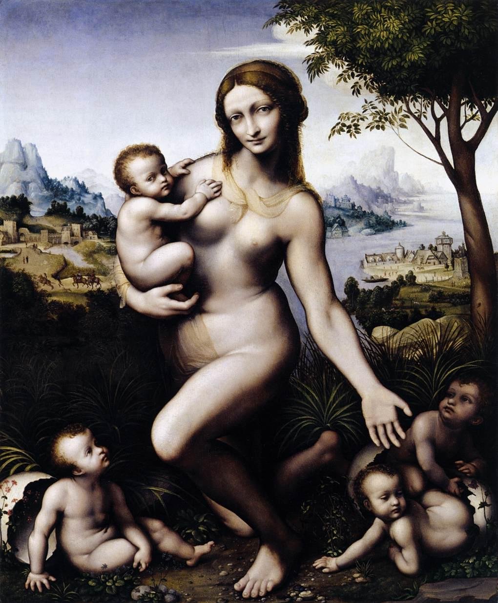 Leda en haar Kinderen door Leonardo da Vinci
