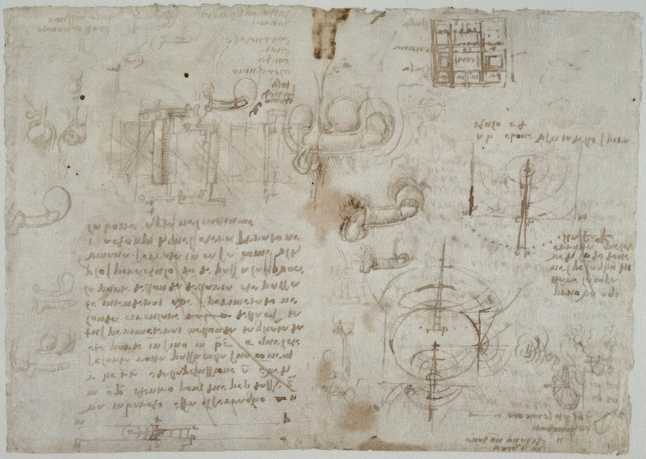 Studies van de golfbeweging van het water door Leonardo da Vinci