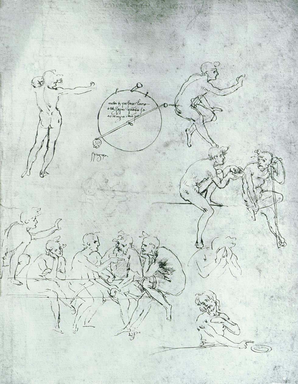 Studie van figuren voor 