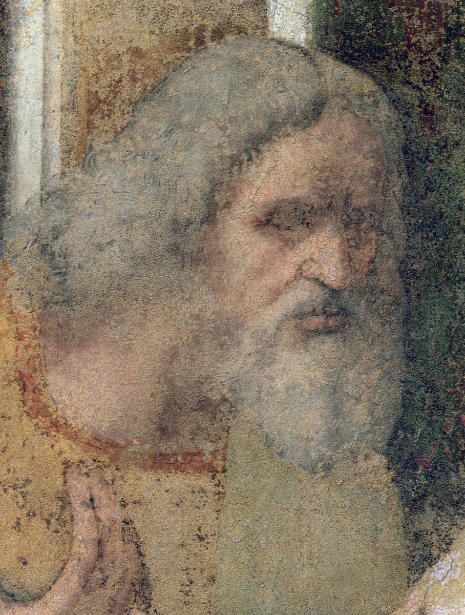 Het Laatste Avondmaal, 1495-97 (na restauratie) (detail) door Leonardo da Vinci