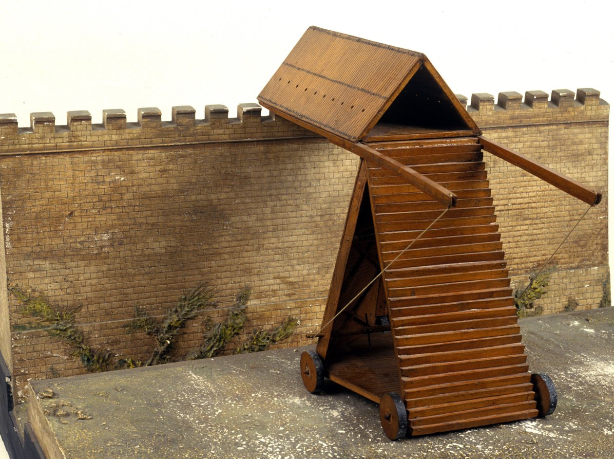 Leonardo da Vinci aanvals machine - Museum voor Wetenschap en Techniek van Leonardo da Vinci, in Milaan door Leonardo da (after) Vinci