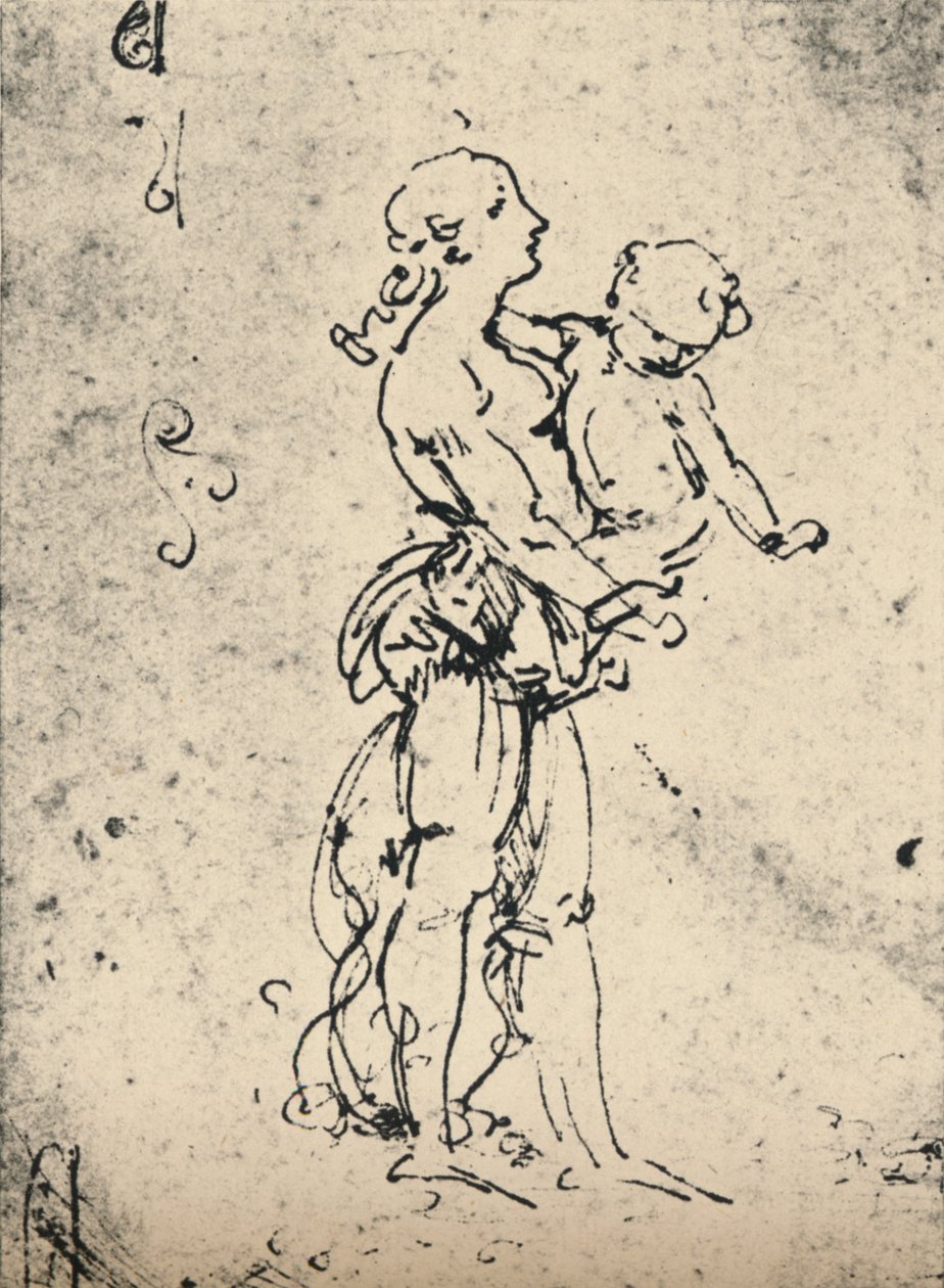 Een Vrouw die een Kind Draagt, ca. 1481, 1945 door Leonardo da Vinci