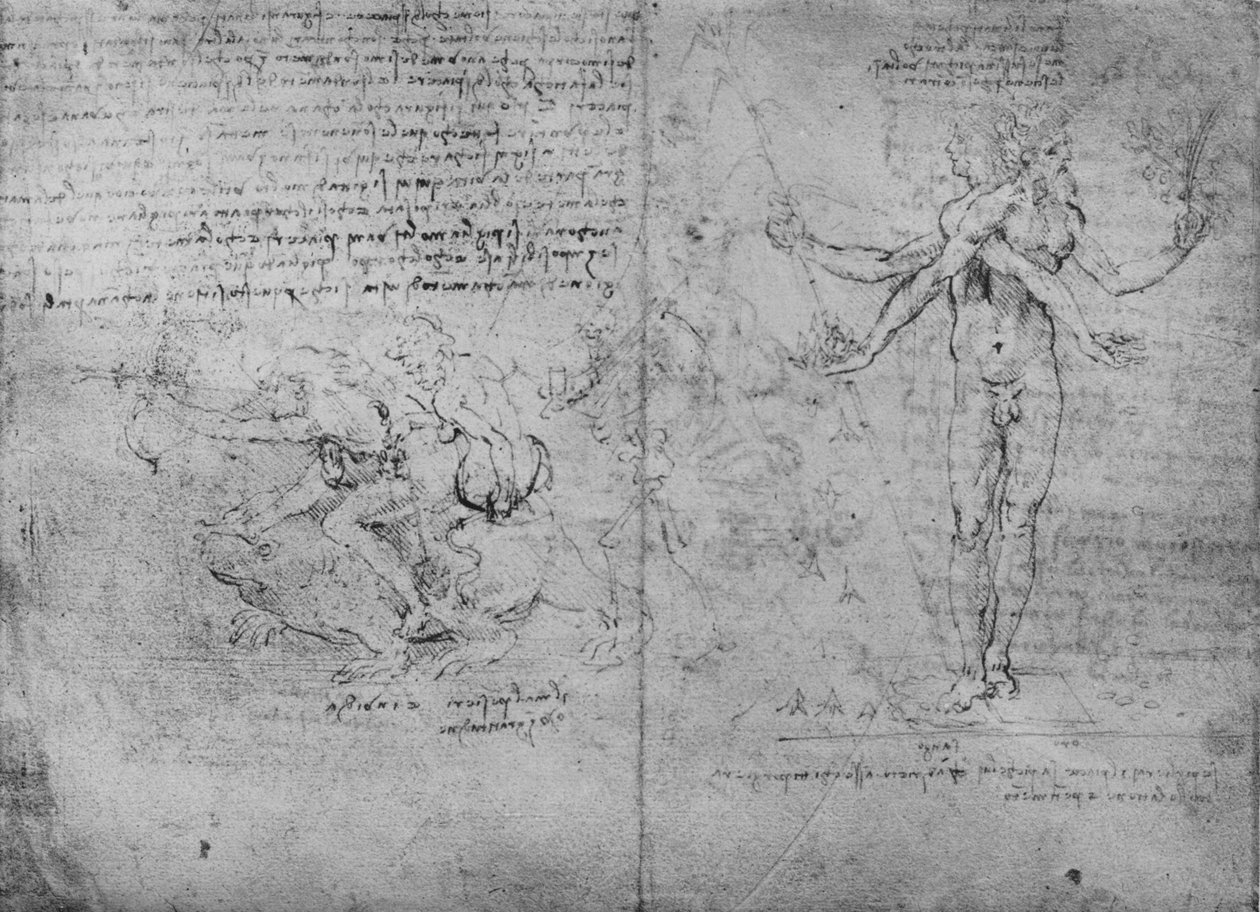 Allegorieën van Plezier en Pijn en van Afgunst door Leonardo da Vinci