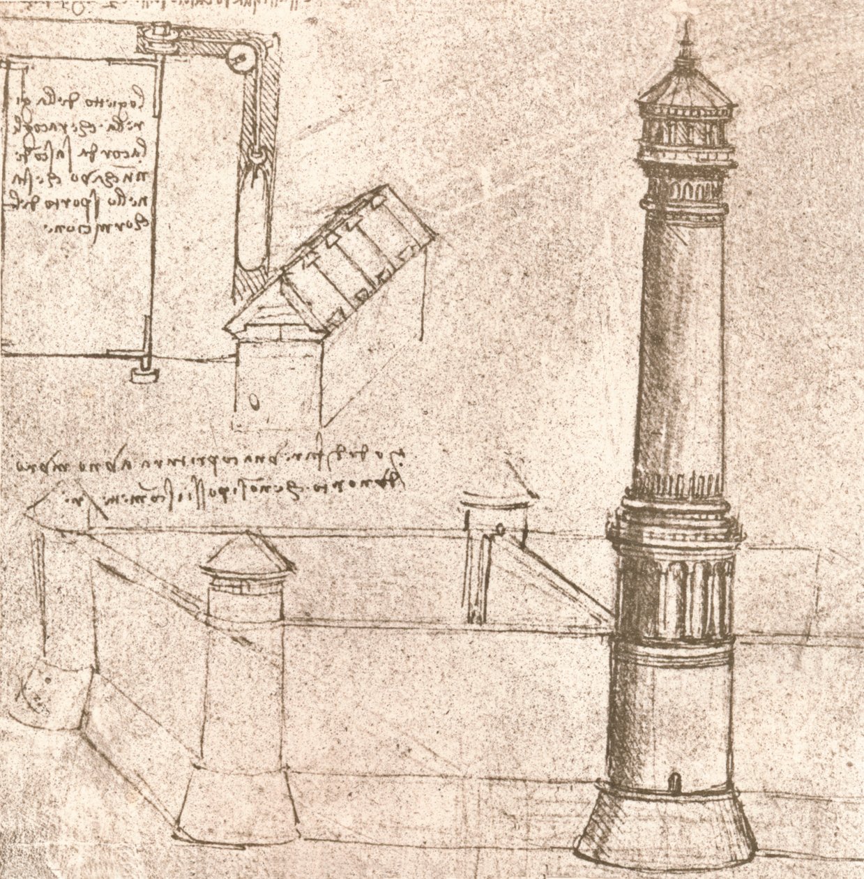Architectuur voor kastelen, ca. 1472-ca. 1519 1883 door Leonardo da Vinci