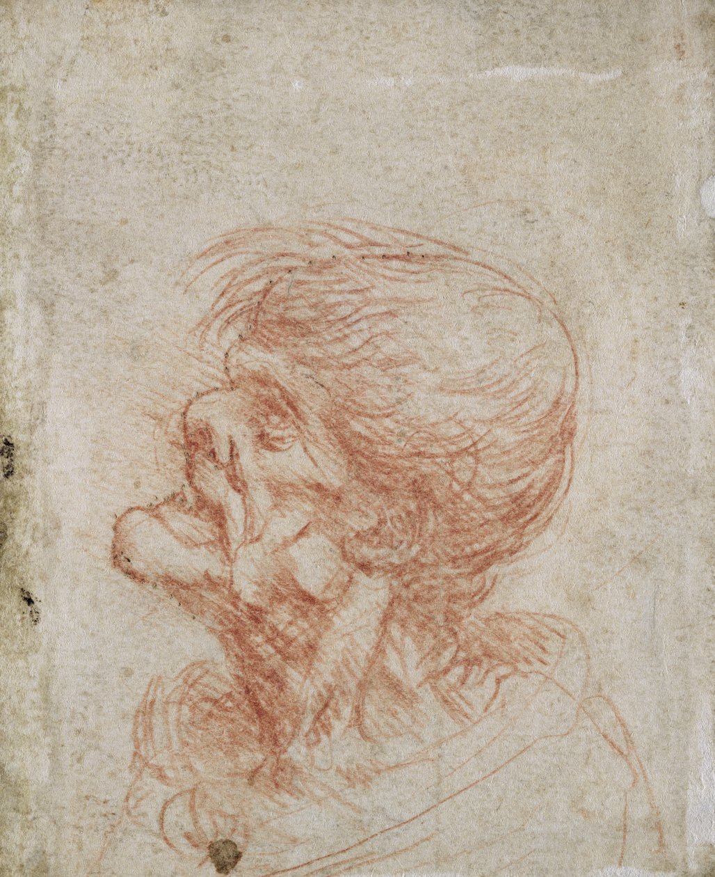 Karikatuur hoofdstudie van een oude man, c.1500-05 door Leonardo da Vinci