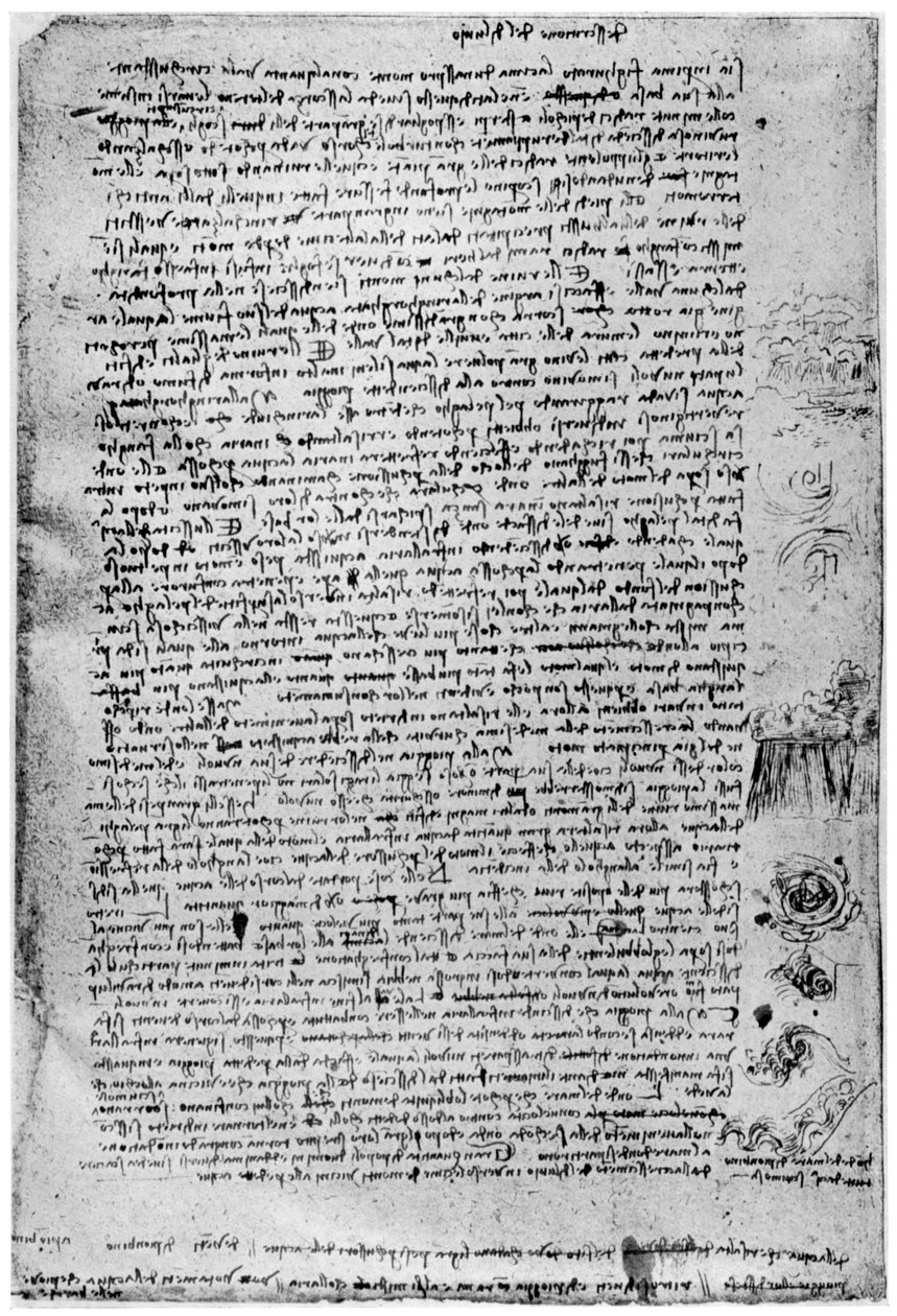 Beschrijving van de grote vloed, laat 15e eeuw of begin 16e eeuw 1954 door Leonardo da Vinci