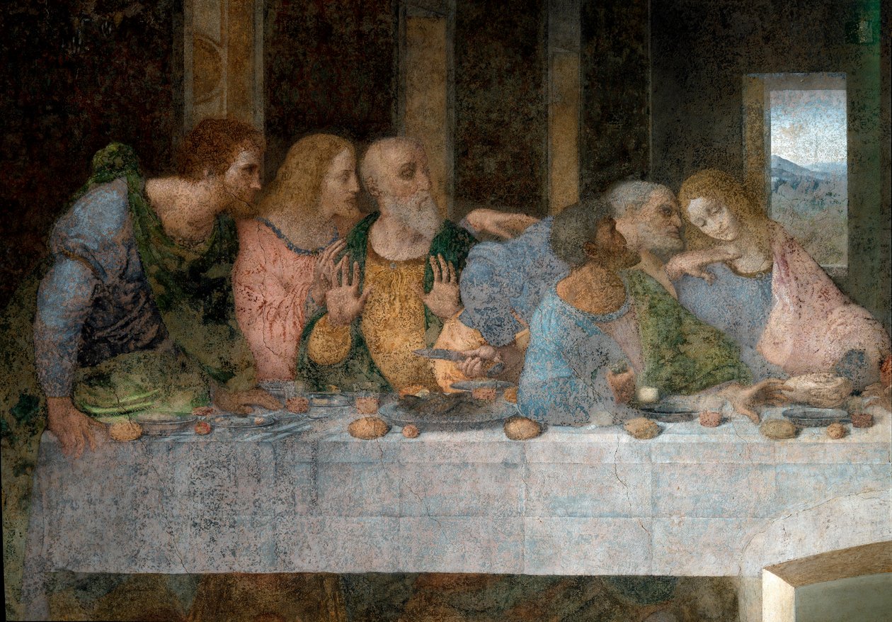 Detail van Het Laatste Avondmaal door Leonardo da Vinci
