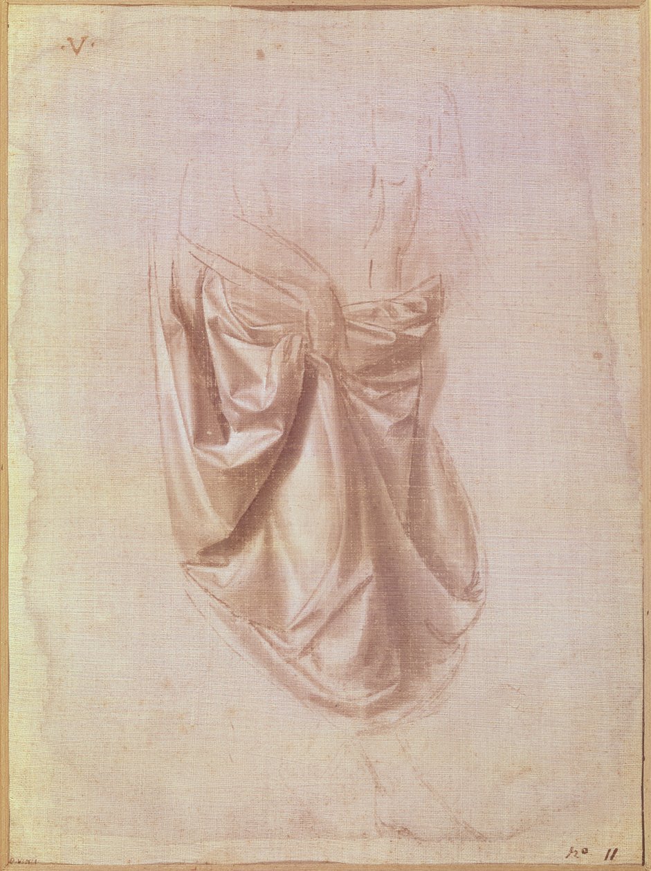 Studiestuk van draperie door Leonardo da Vinci