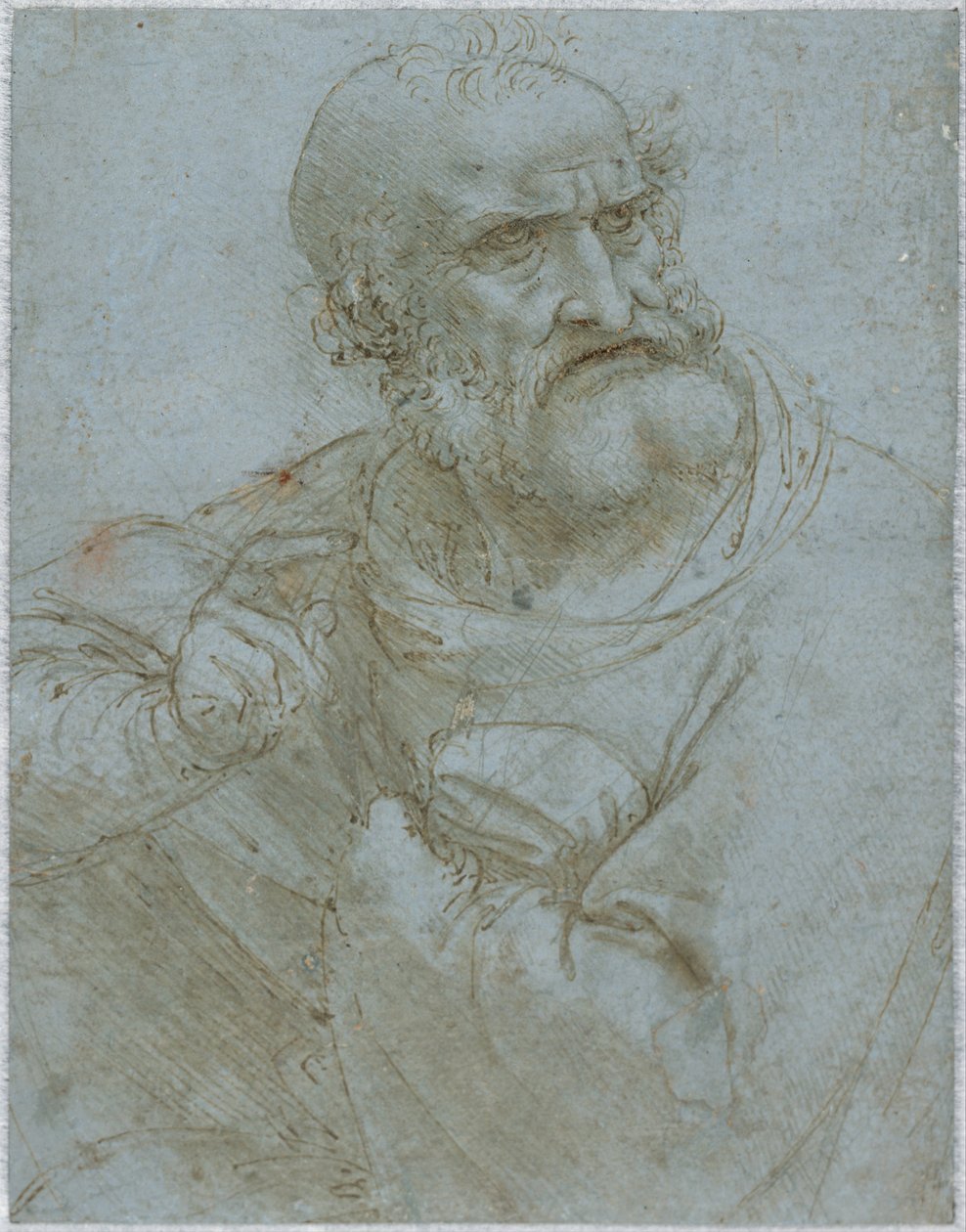 Halflengte figuur van een apostel door Leonardo da Vinci
