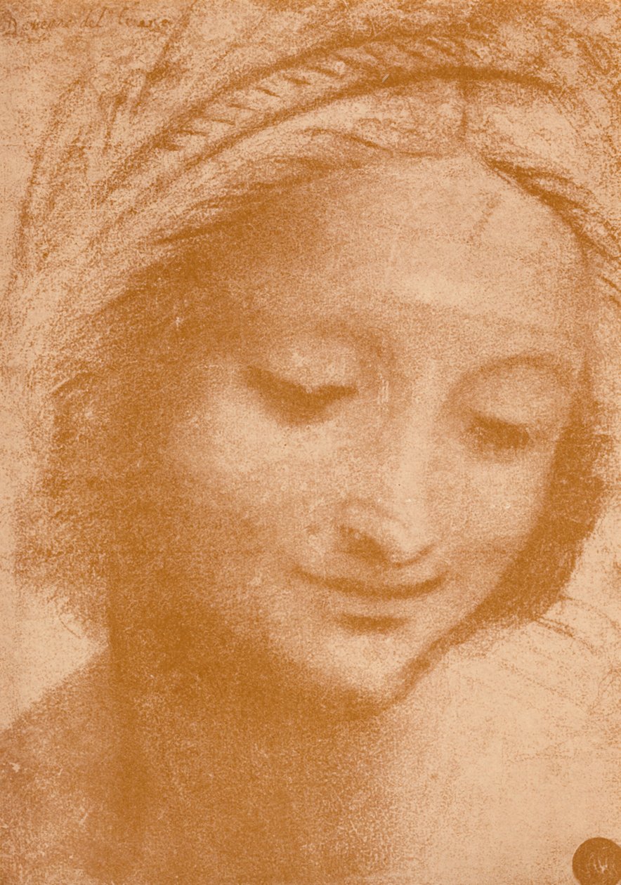 Hoofd van een Vrouw, ca. 15e eeuw, 1932 door Leonardo da Vinci