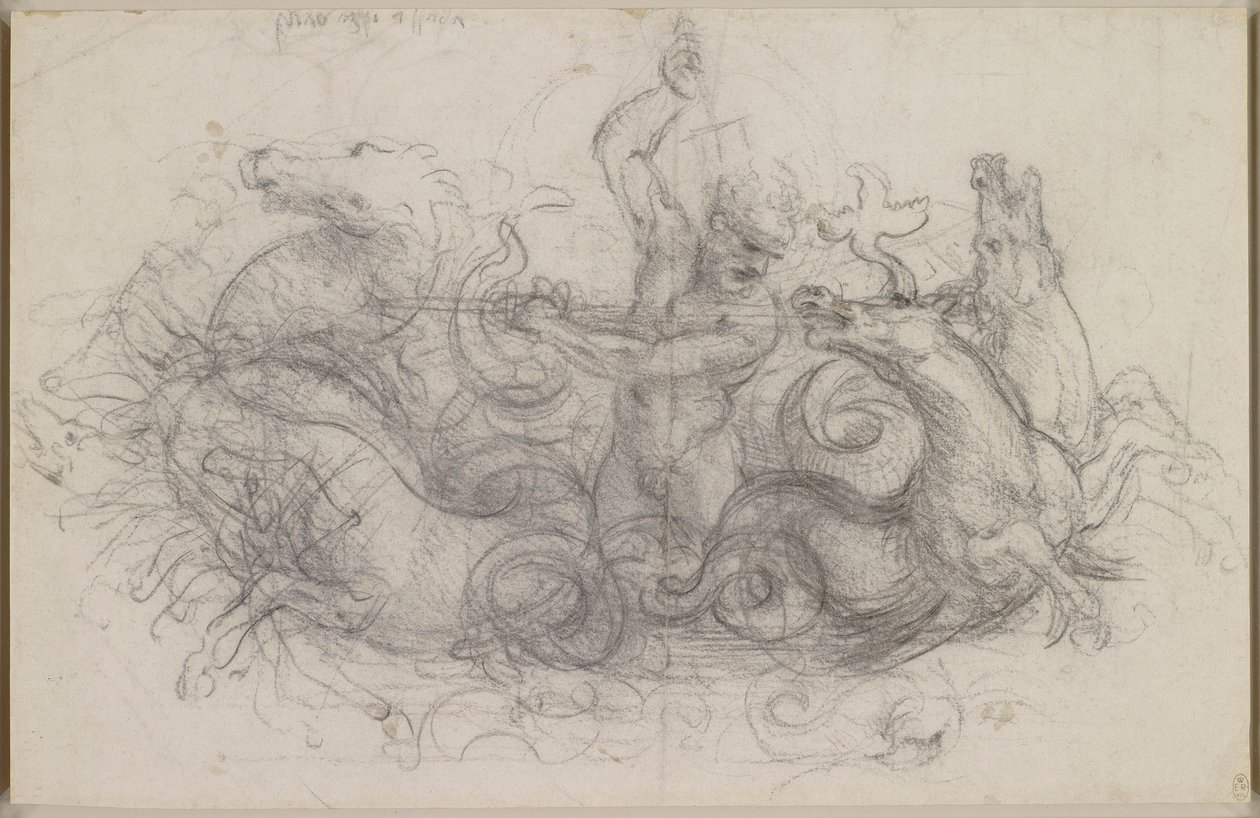 Leonardo da Vinci - Neptunus, ca. 1504-5 door Leonardo da Vinci