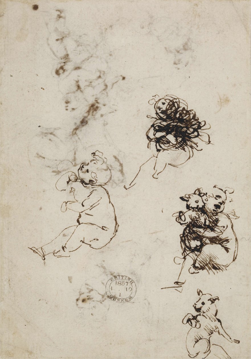 Leonardo da Vinci, object 1857.0110.1 - verso (British Museum) door Leonardo da Vinci