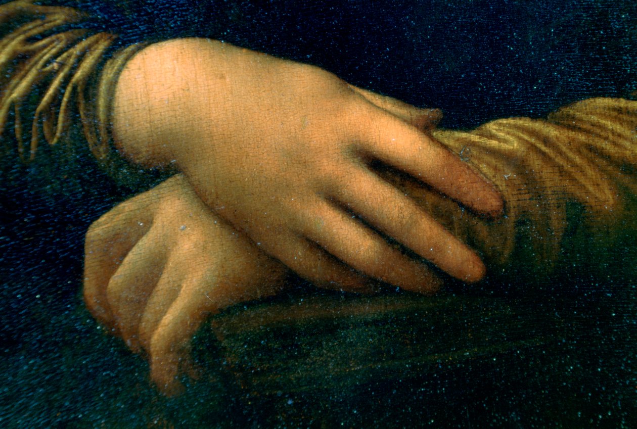 Portret van Mona Lisa (detail), 1503-1506 door Leonardo da Vinci