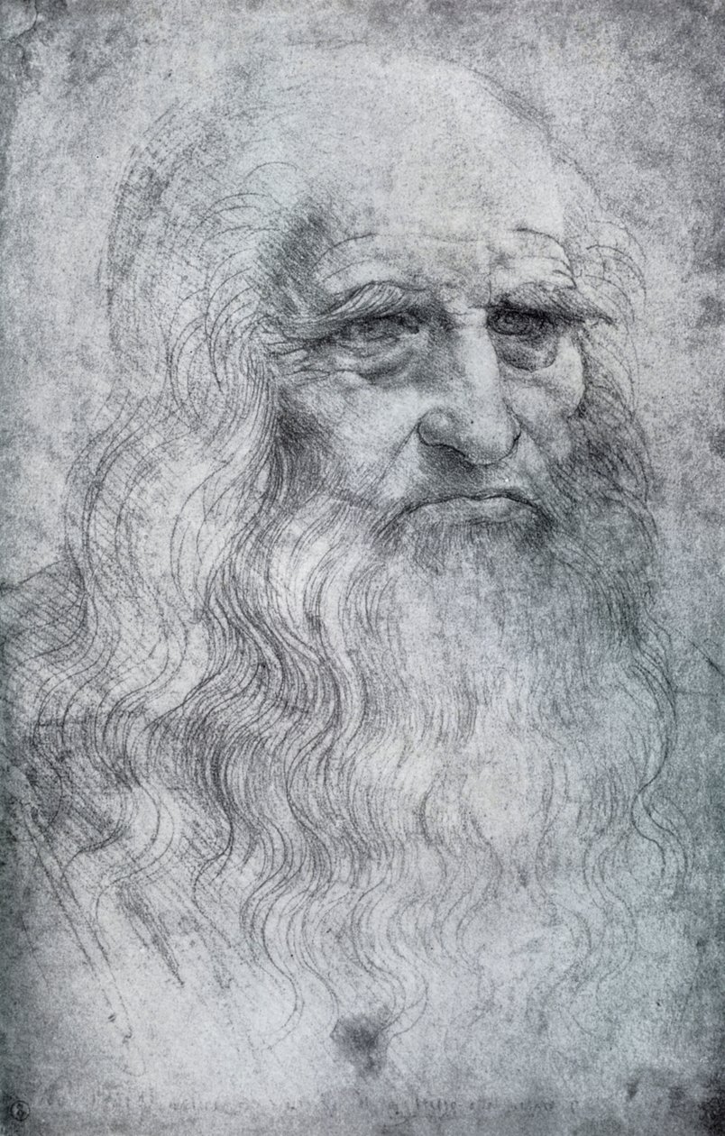 Zelfportret van Leonardo da Vinci, c1512-1515 door Leonardo da Vinci