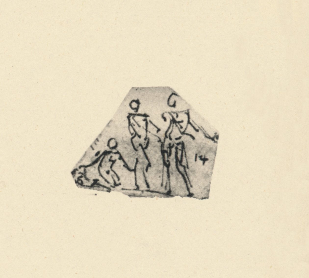 Schets van drie figuren, ca. 1480, 1945 door Leonardo da Vinci