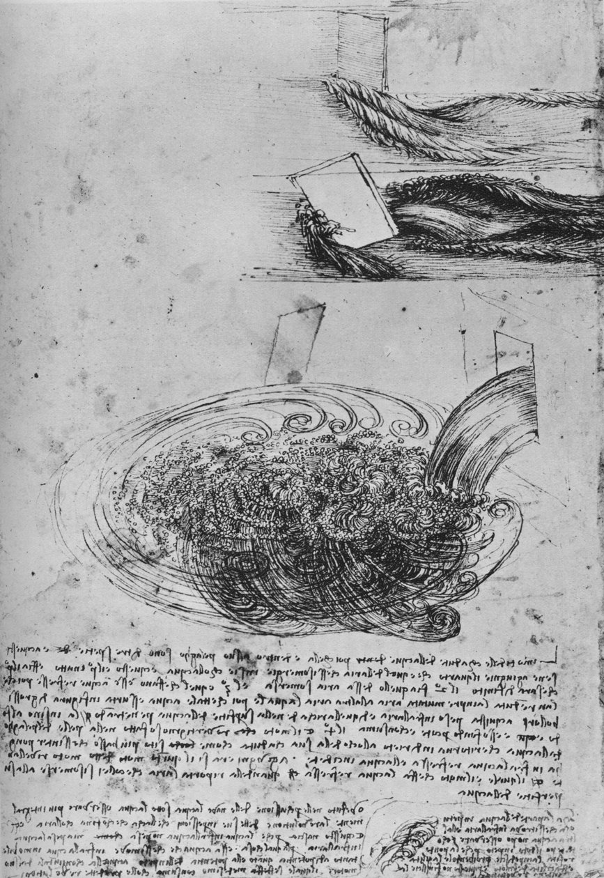 Studies van Waterformaties door Leonardo da Vinci