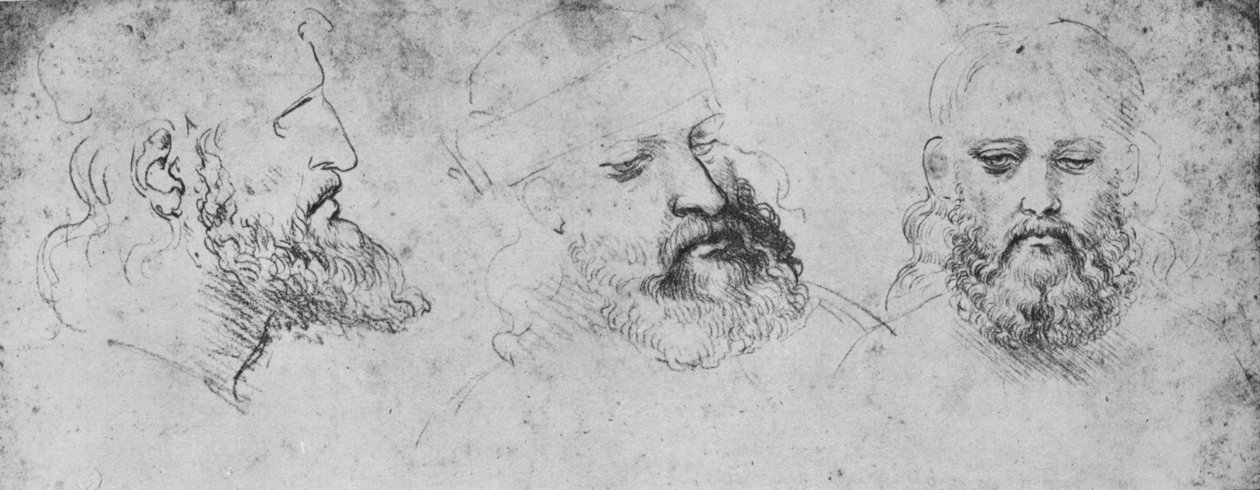 Studies van het Hoofd van Cesare Borgia vanuit Drie Hoeken, ca. 1480 door Leonardo da Vinci