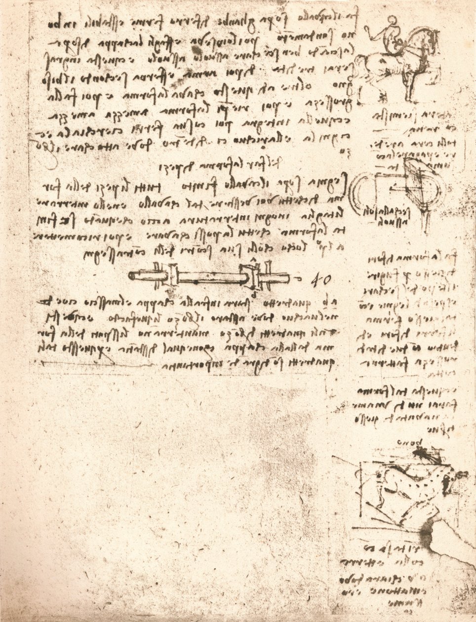 Studie voor het Sforza-monument, ca. 1482-ca. 1499, 1883 door Leonardo da Vinci