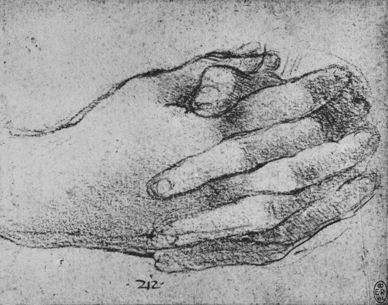 Studie van Gevouwen Handen, c1480 door Leonardo da Vinci