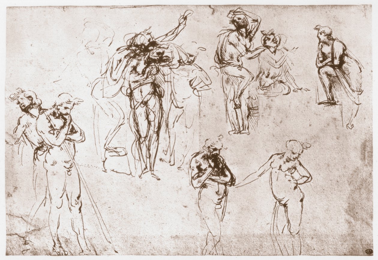 De Aanbidding der Koningen, ca. 1481 door Leonardo da Vinci