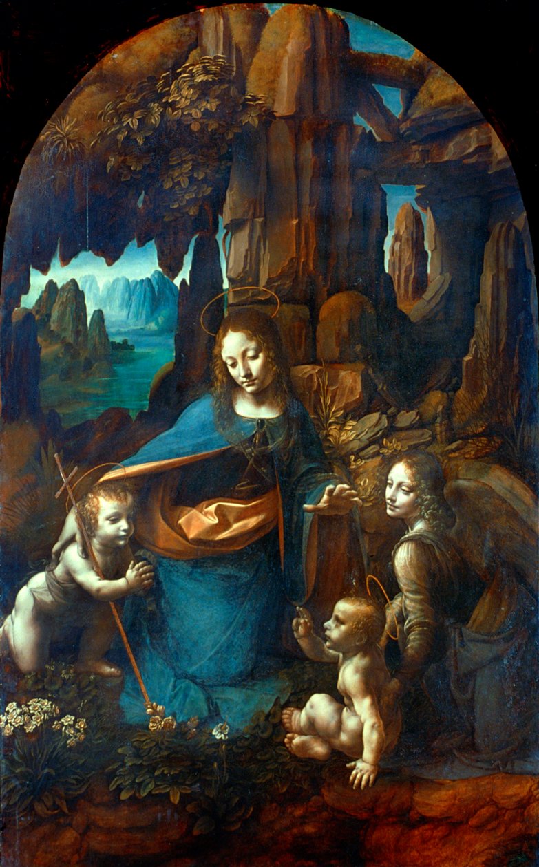 De Maagd van de Rotsen, 1491-1519 door Leonardo da Vinci