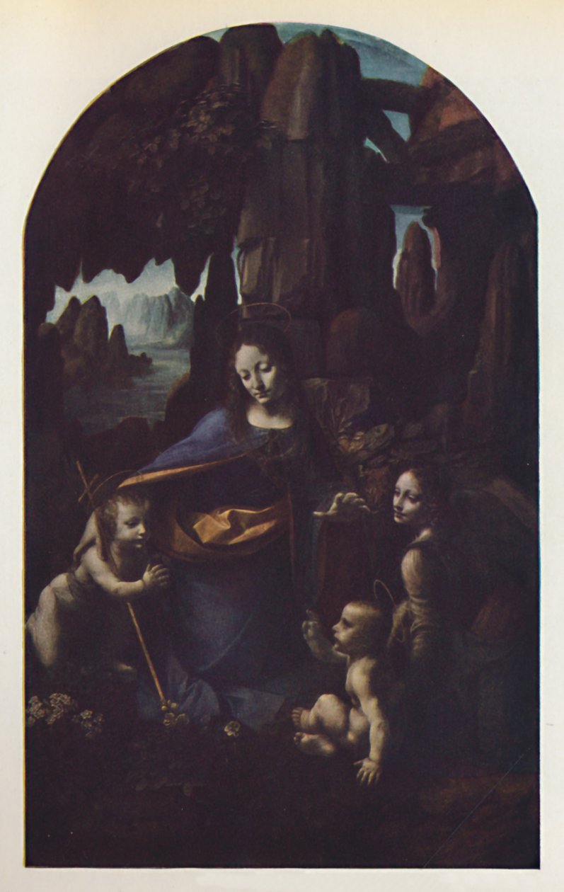 De Maagd van de Rotsen, c1508, c1950 door Leonardo da Vinci