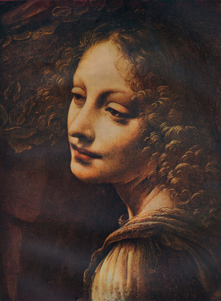 De Maagd van de Rotsen (detail) door Leonardo da Vinci