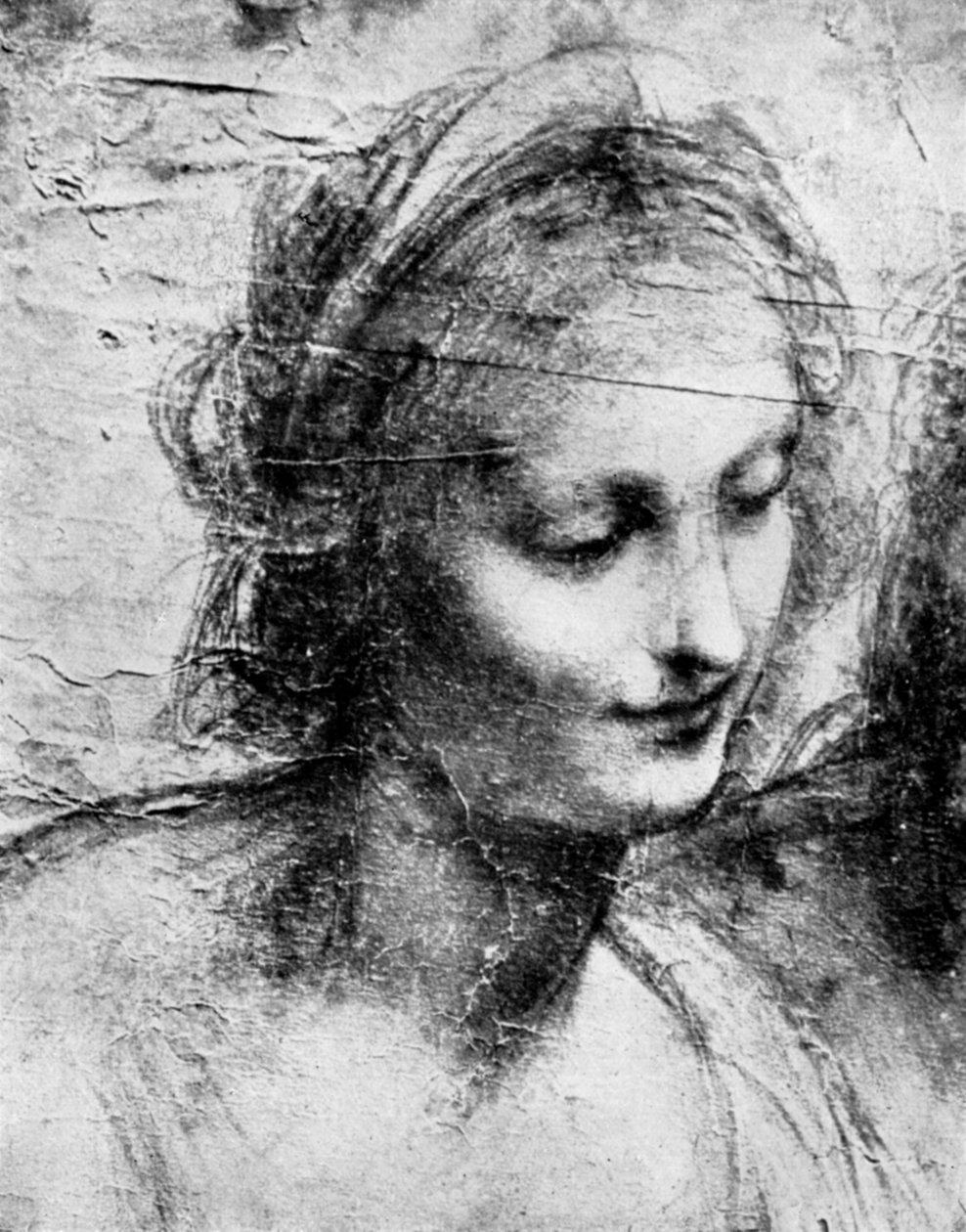 Het hoofd van de Madonna, 15e eeuw 1930s door Leonardo da Vinci