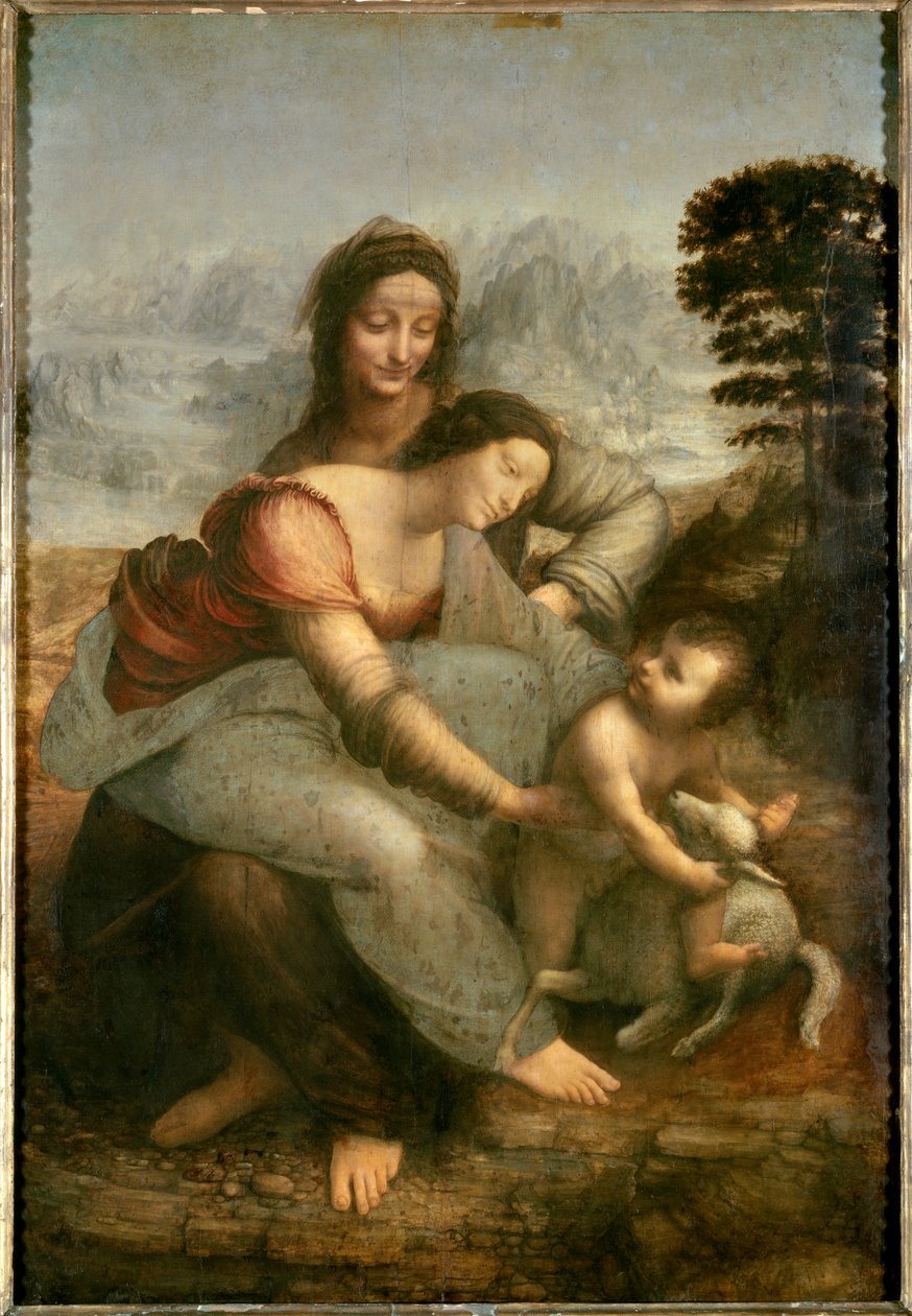 Maagd en Kind met Sint Anna door Leonardo da Vinci
