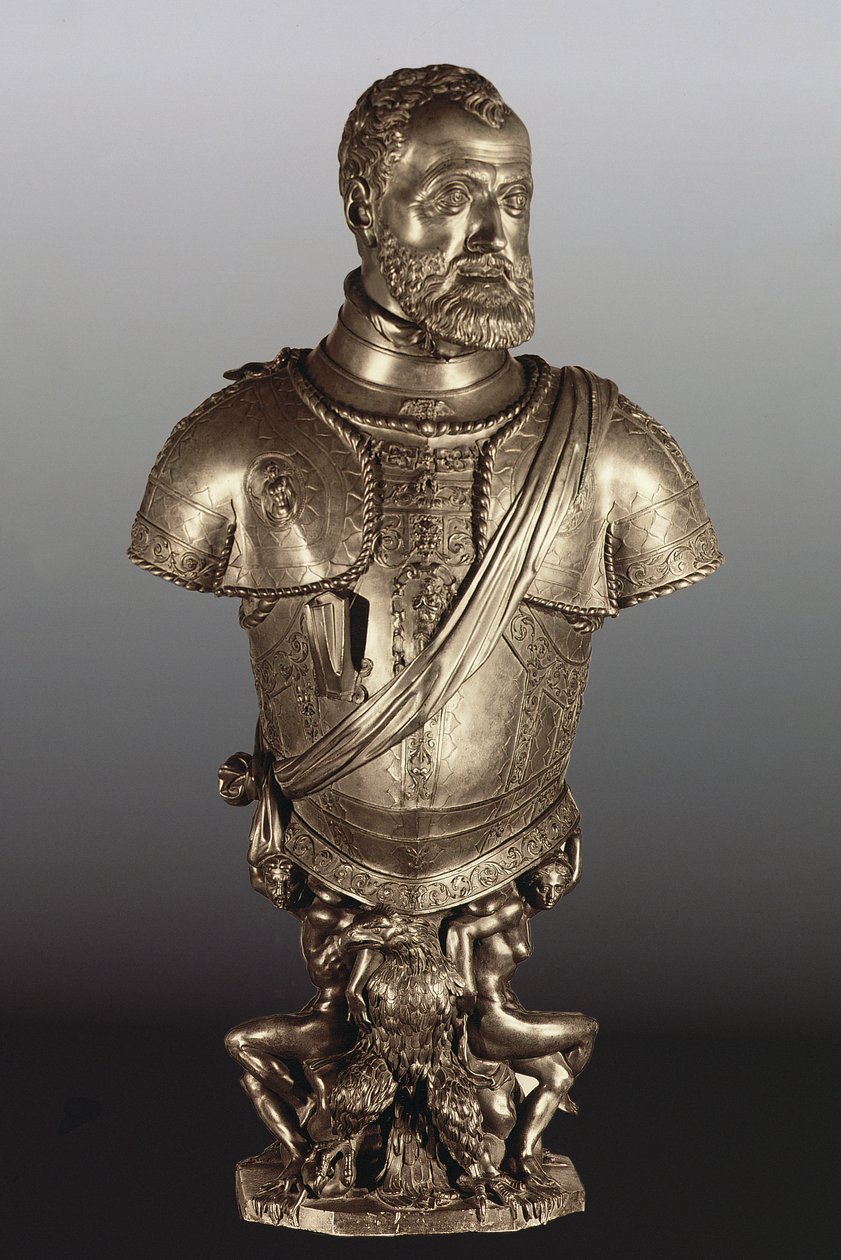 Portretbuste van de Heilige Roomse Keizer Karel V (1500-58) door Leone Leoni