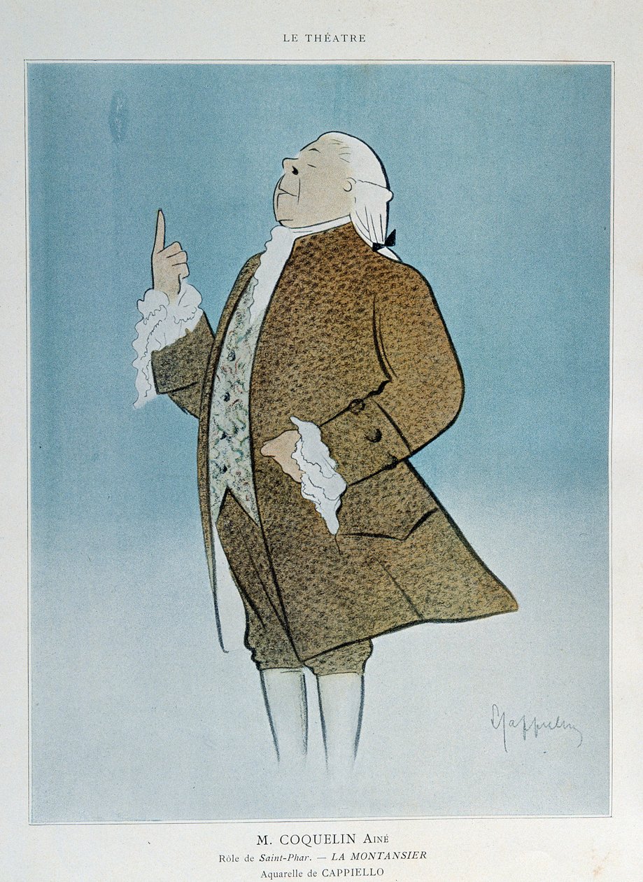 Komiek Constant Poppy Groin (1841-1909) in de rol van Saint Phar in Rejane