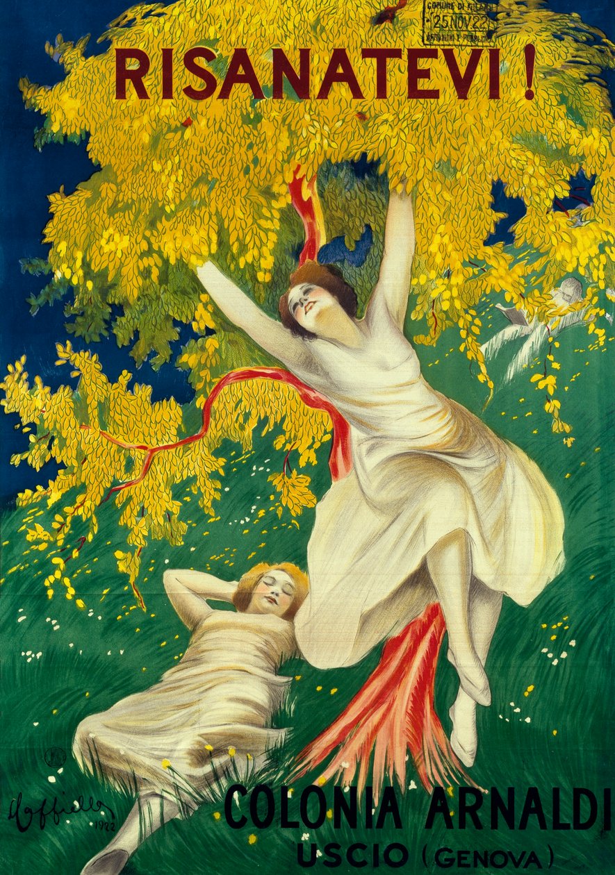 Posterreclame van Colonia Arnaldi in Uscio (Genua) door Leonetto Cappiello