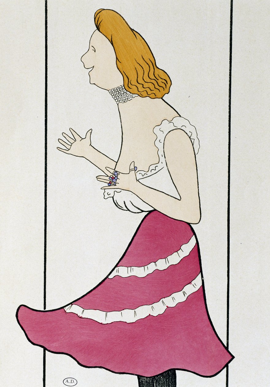 De actrice Mademoiselle Cassive in La Dame de Chez Maxim, door Georges Feydeau, karikatuur 1899 door Leonetto Cappiello
