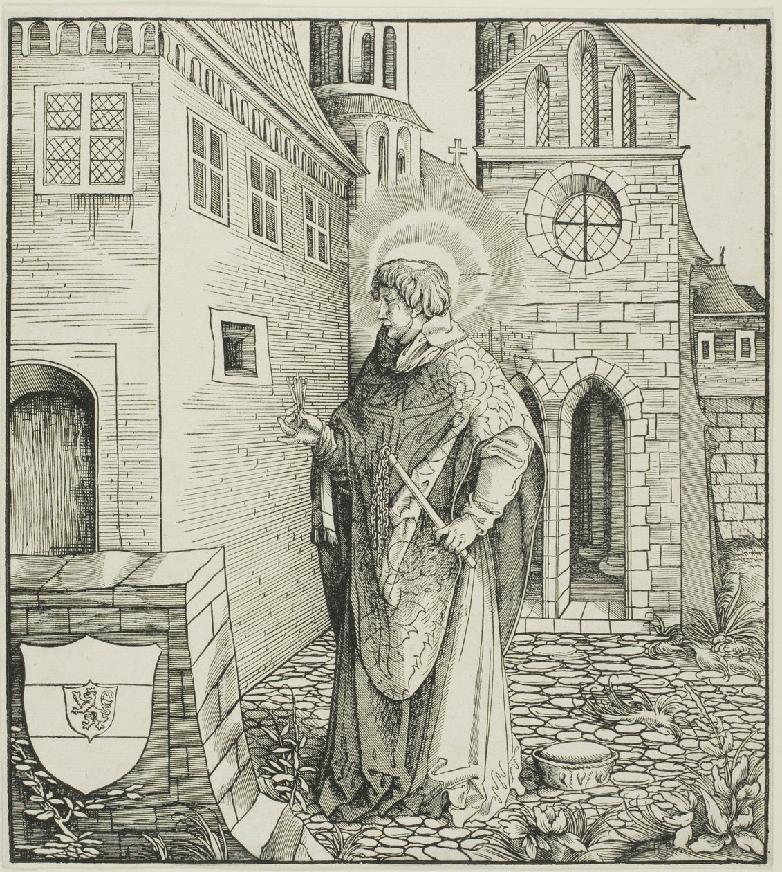 Sint Ferreolus, van Heiligen Verbonden met het Huis van Habsburg door Leonhard Beck
