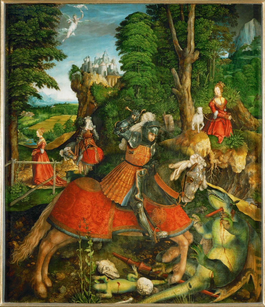 Sint Joris vecht tegen de draak door Leonhard Beck