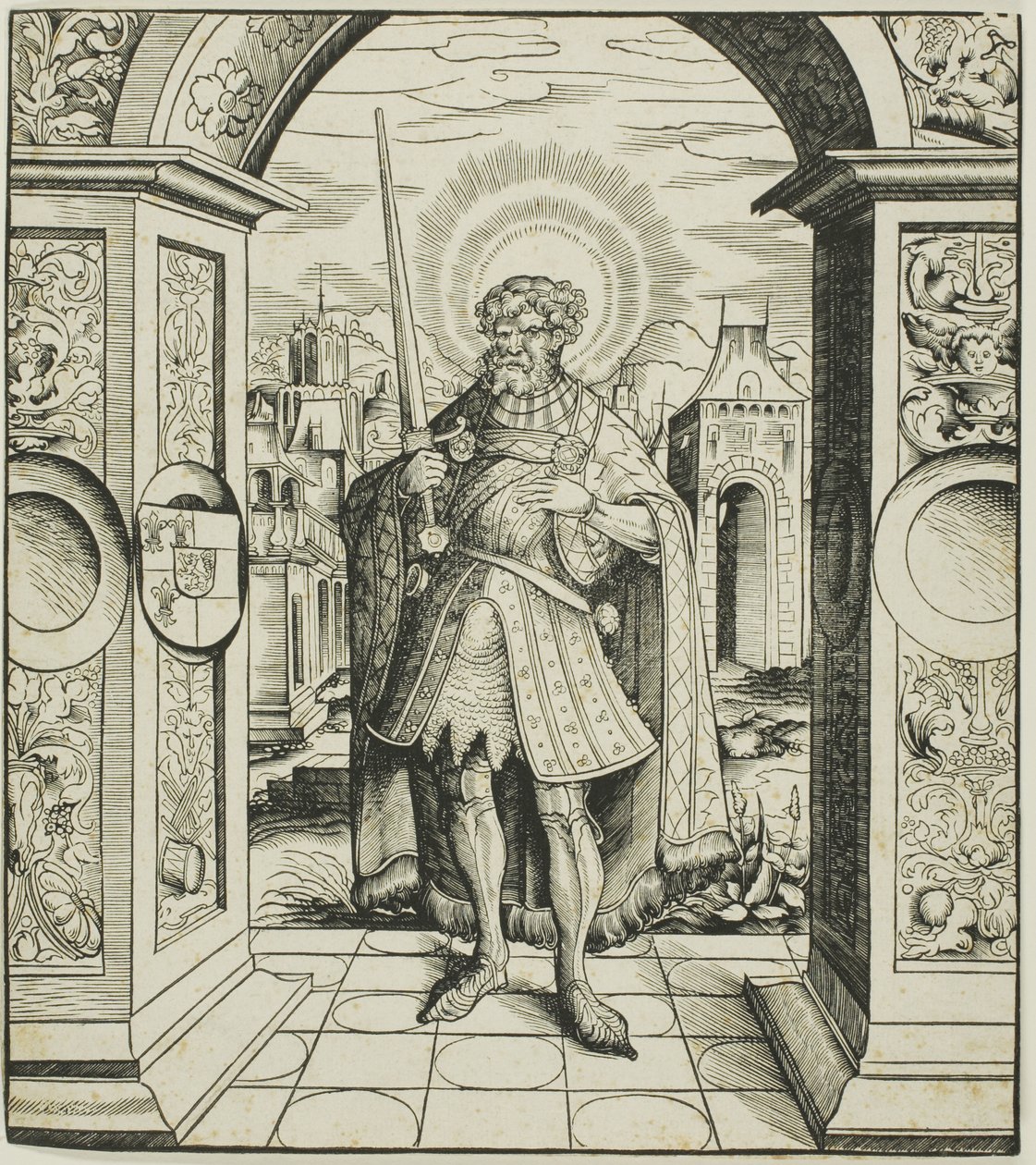Sint Rolandus, uit Heiligen verbonden met het Huis van Habsburg door Leonhard Beck
