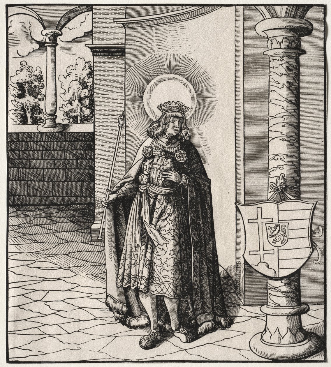 Heiligen verbonden met het huis van Habsburg: Een algemeen verslag van de voorouders van keizer Maximiliaan I door Leonhard Beck
